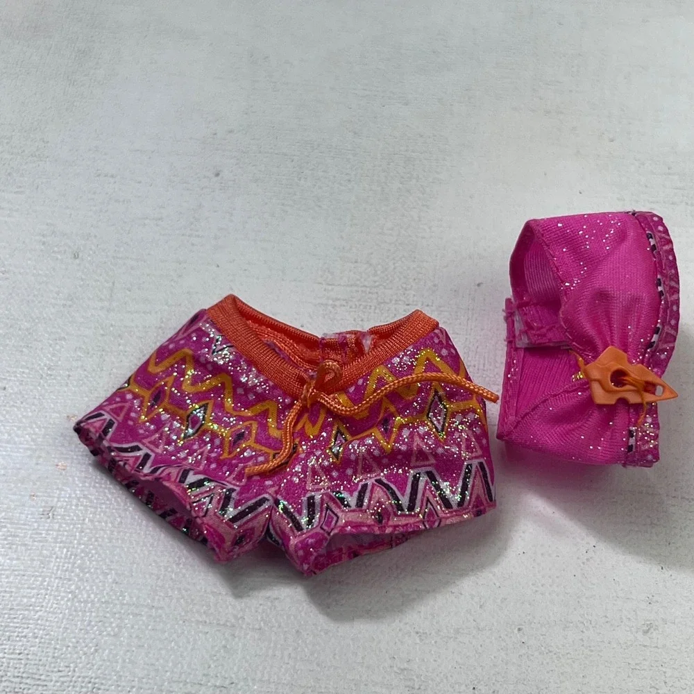 Barbie Doll Clothes Pink Glitter Zigzag Shorts and Top Set Mattel Fashion
